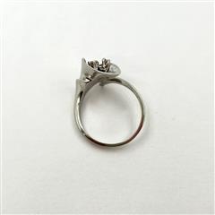 13k Vtg Style Calla Lily Arum Flower Blossom Diamond Ring Size 6.5
